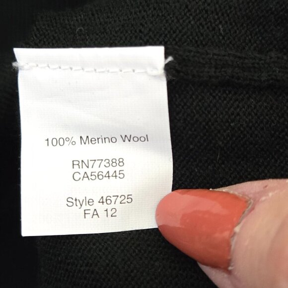 J.Crew Black Merino Wool 3/4 Sleeve Crewneck Sweater Size XS - Picture 4 of 4